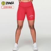 ZUMBA   RETRO ZUMBA HIGH WAISTED BIKER 硼 RED BLUE XS S M