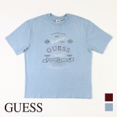 GUESS  Ⱦµ T åȥ100% ֥롼 Сǥ  եåȥͥ  ݡ  襬 