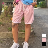 ANNILUCE アニールーチェ ハーフパンツ エクササイズ フィットネス ジム スポーツ ダンス ヨガ ウェア ブラック ホワイト ピンク|新着商品