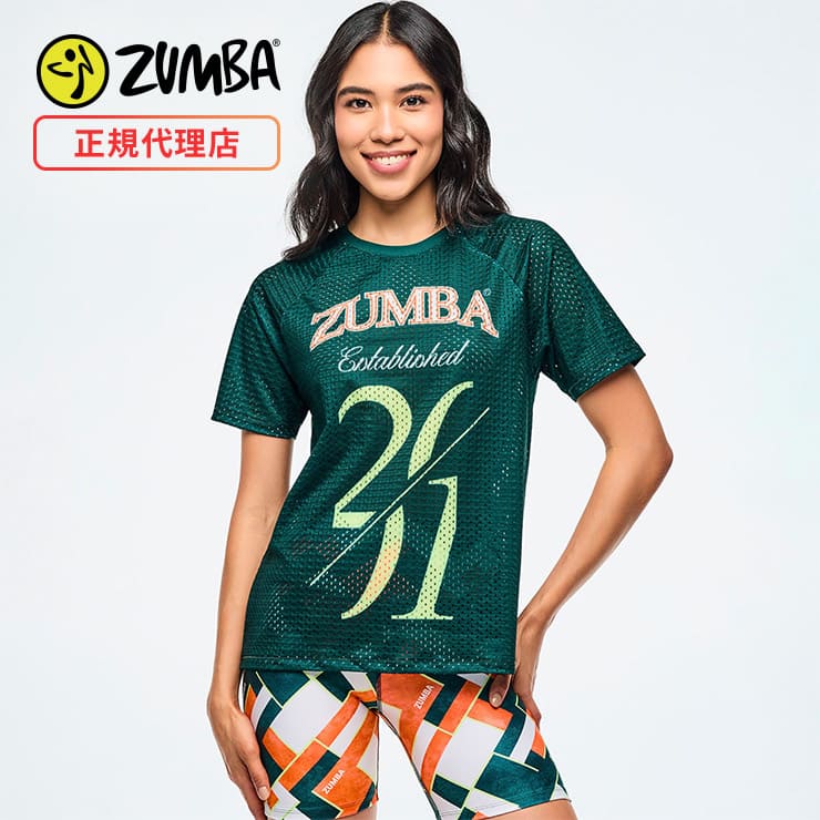 ZUMBA 新作　大人気‼️ メッシュTシャツ Sサイズ ズンバ ZUMBA Prep ロゴ メッシュ Tシャツ ブラック ピンク