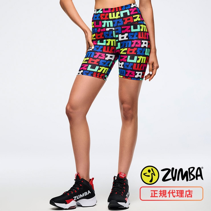 ZUMBA ズンバ 正規品 ウェア レディース ショーツ 総柄 ロゴ