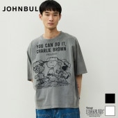 JOHNBULL ������ �����֥� T����� Ⱦµ PEANUTS YOU CAN DO IT SNOOPY �ԡ��ʥ� ���̡��ԡ���ä��� ��˥��å��� ������������  �ե��åȥͥ� ���� ���ݡ��� ���� �襬 ������ �֥�å� �ۥ磻�� JT261C03