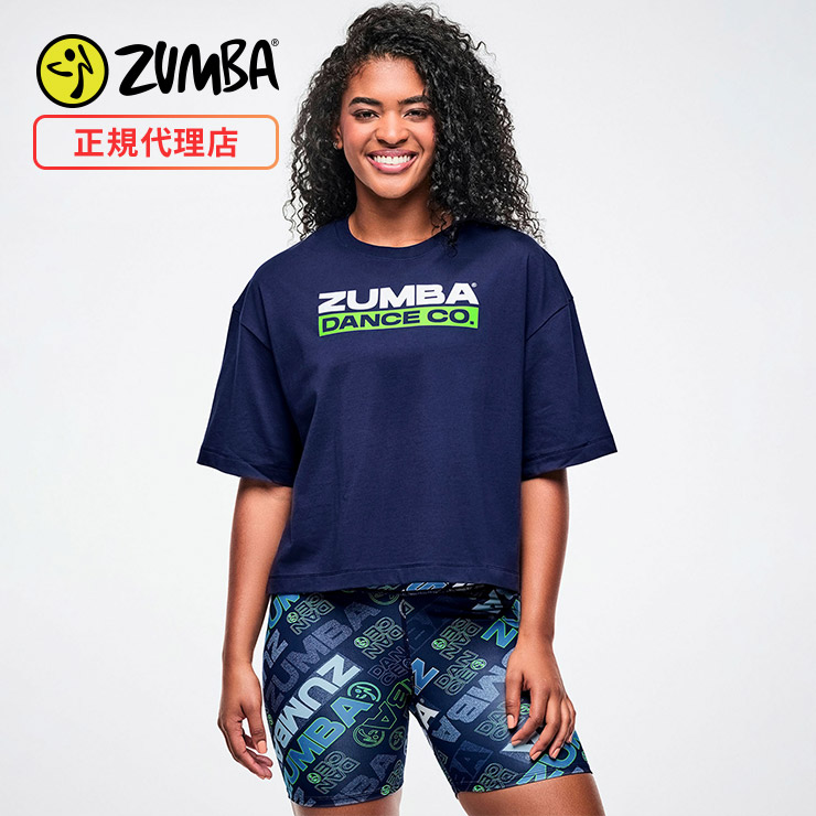 ZUMBA ズンバ 正規品 ウェア レディース Tシャツ 半袖 ロゴ クロップ丈