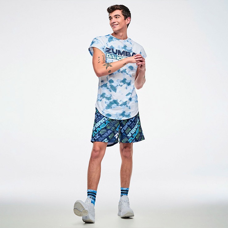 ZUMBA ズンバ 正規品 ウェアメンズ Tシャツ 半袖 タイダイ柄 ロゴ