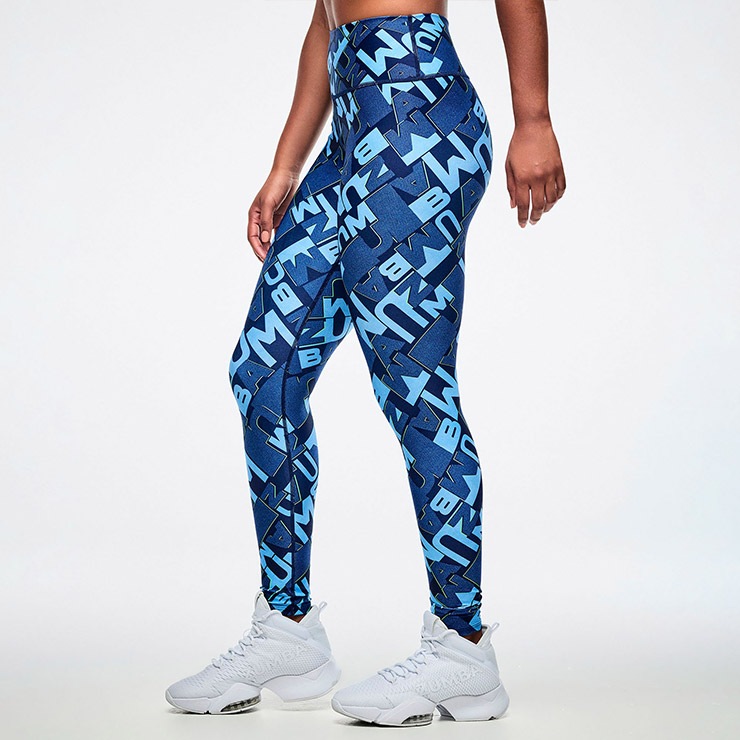 ZUMBA ズンバ 正規品 ウェア レディース レギンス 総柄 ロゴ アンクル