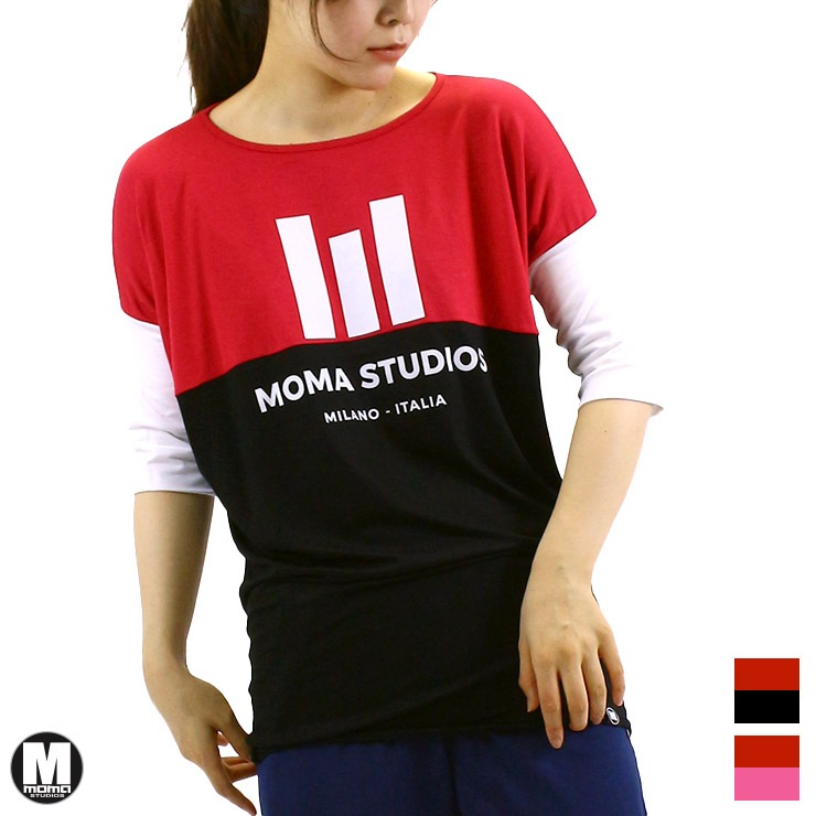 ȥå MOMA STUDIOS   T MAGLIA CRAZY REDBLACK REDPINK ONE