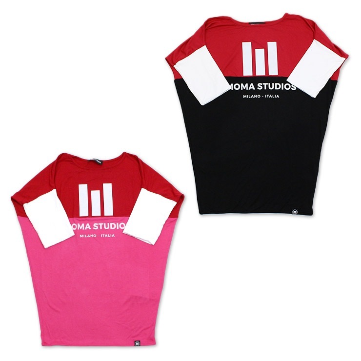 ȥå MOMA STUDIOS   T MAGLIA CRAZY REDBLACK REDPINK ONE