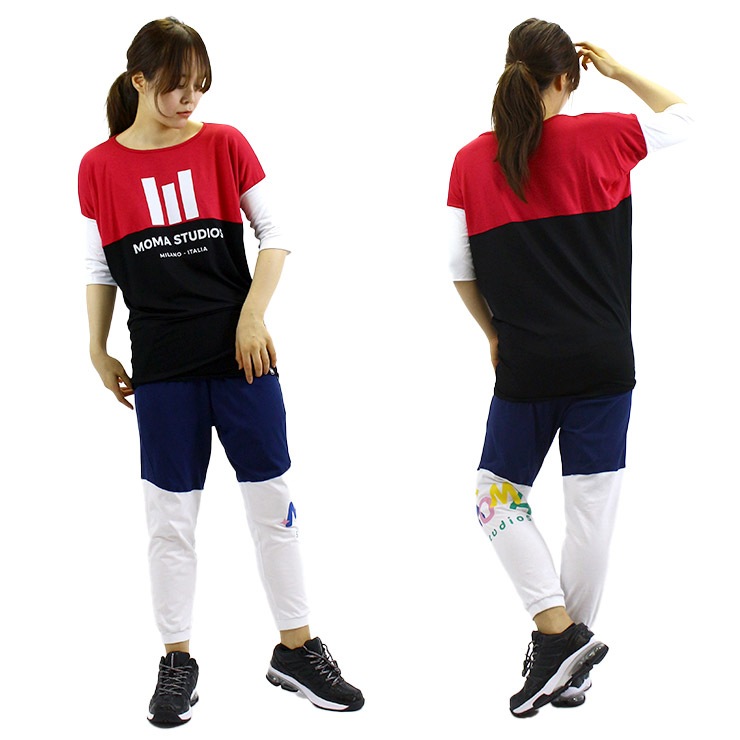 ȥå MOMA STUDIOS   T MAGLIA CRAZY REDBLACK REDPINK ONE