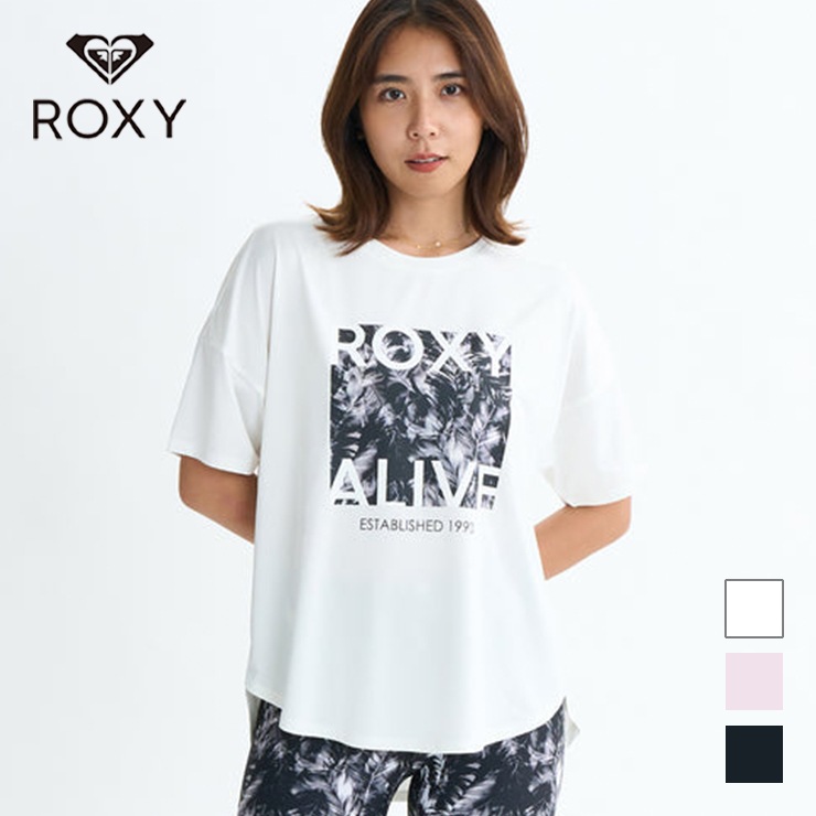 ROXY �������� T����� ��˥��å��� Ⱦµ ®�� UV ���� ������������ �ե��åȥͥ� ���� ���ݡ��� ���� �襬 ������ �֥�å� �ۥ磻�� �ԥ� RST254522