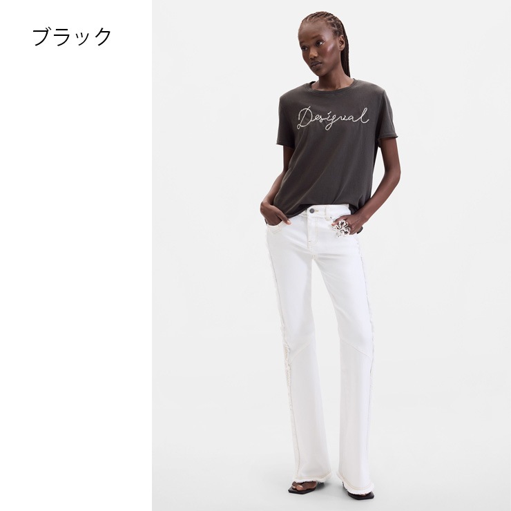 Desigual ������ �ǥ������� T����� Ⱦµ ���� �� ���åȥ� �ɽ� ���롼�ͥå� �쥮��顼�ե��å� ������ơ���Ĵ ��ǥ�����  ������������  �ե��åȥͥ� ���� ���ݡ��� ���� �襬 ������ �֥�å� �ۥ磻�� 26WWTK39