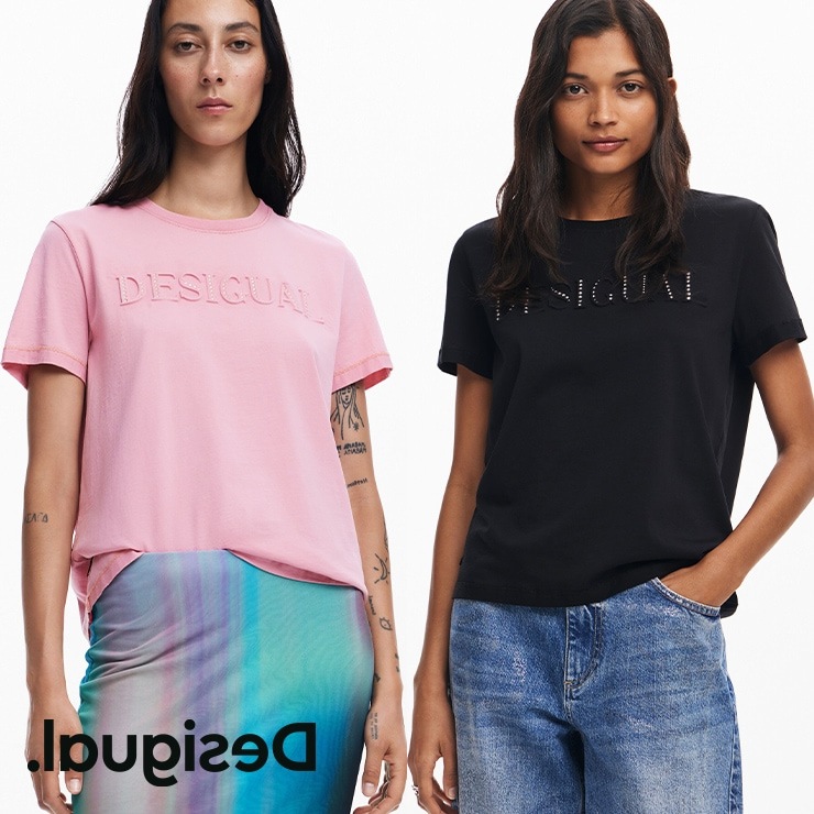 Desigual ǥ T Ⱦµ 롼ͥå 100% ֥å ԥ  եåȥͥ  ݡ  襬 