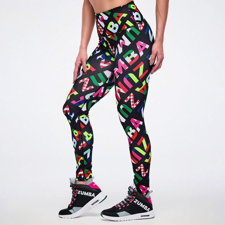 ZUMBA ズンバ 正規品 ウェア レディース レギンス 総柄 アンクル丈