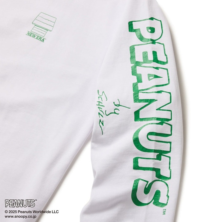 新品　NEW ERA SNOOPY PEANUTS プリント 長袖シャツ NEW ERA ニューエラ ロングスリーブTシャツ 長袖 ホワイト