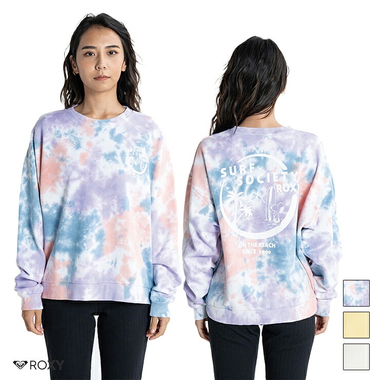 �����ȥ�å� ROXY �������� PEANUTS SURF ���󥰥��꡼�� �ץ��� �ȥ졼�ʡ� IVORY YELLOW MULTI M������ L������