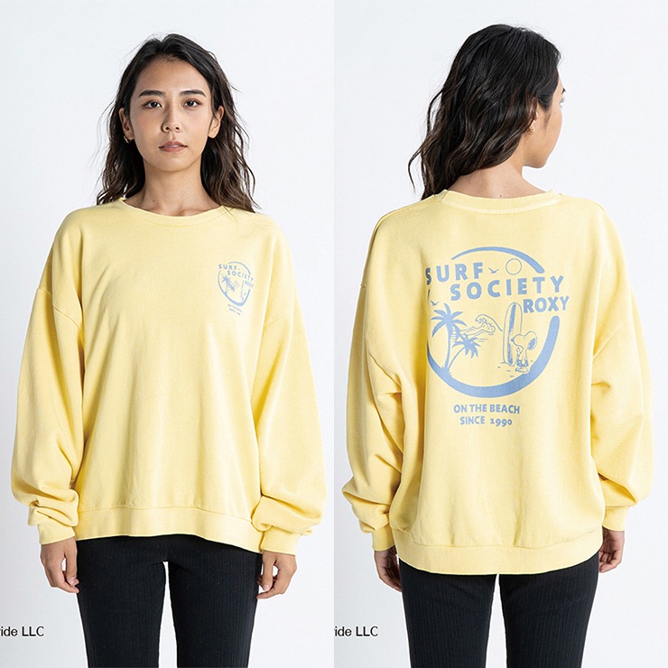 ȥå 30%OFF ROXY  PEANUTS SURF 󥰥꡼ ץ ȥ졼ʡ IVORY YELLOW MULTI M L