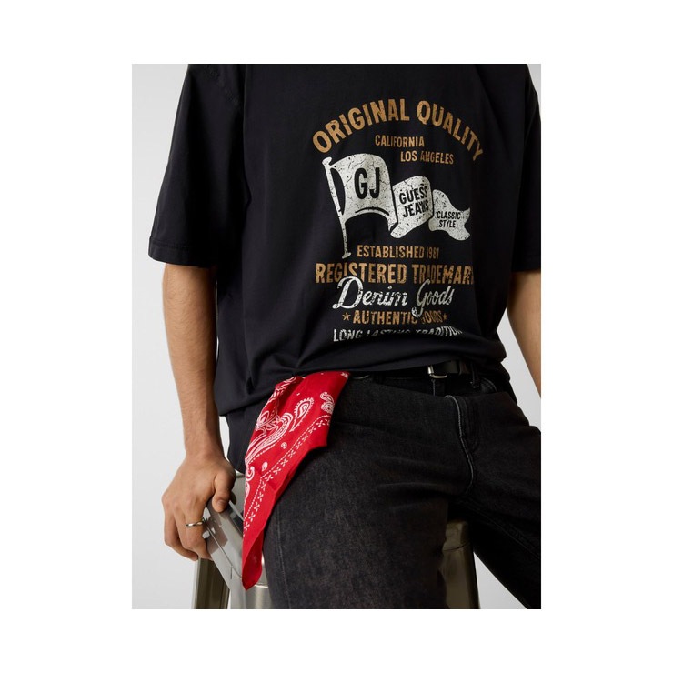 GUESS ������ ���� T����� Ⱦµ  ��ǥ����� ��˥��å��� ������ơ����饤�� ����ե��å� ���� ������������ �ե��åȥͥ� ���� ���ݡ��� ���� �襬 ������ �֥�å� �֥롼 M6GIB8K8FQ4