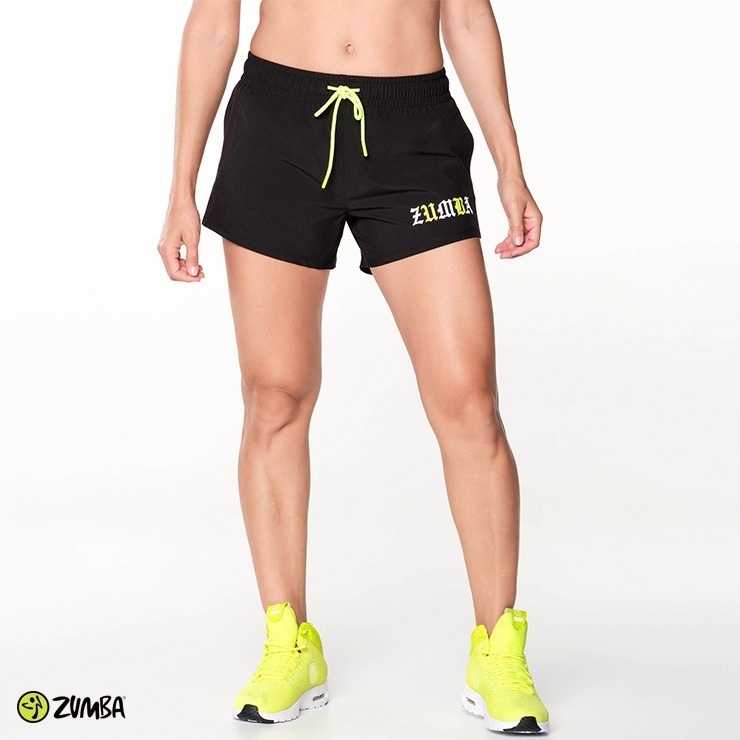 ZUMBA ズンバ 正規品 ウーブン ショート パンツ BLACK XSサイズ S