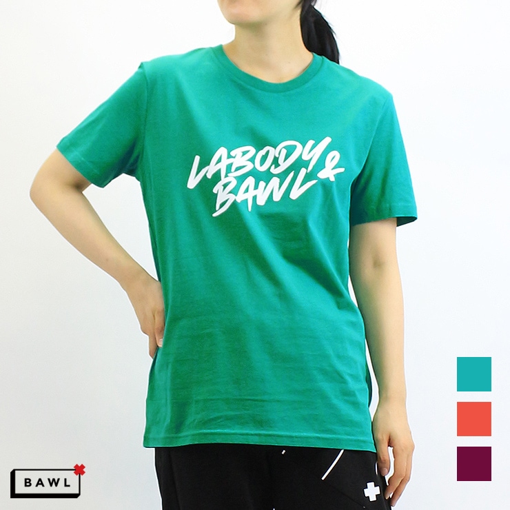 BAWL ボウル ユニセックス コラボ PIKK フロント ロゴ Tシャツ GREEN ORANGE PINK Sサイズ Mサイズ Lサイズ  XLサイズ-フィットネスウェアのセレクトショップ LA BODY