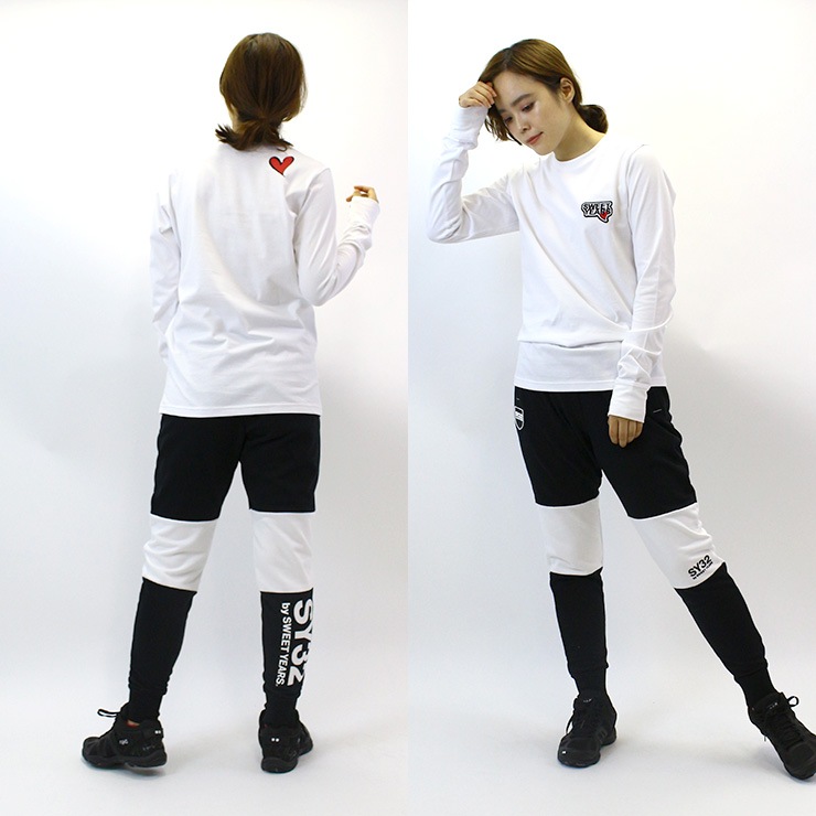 ȥå SWEET YEARS ȥ䡼 ˥å ݥ åڥ 󥰥꡼ T BLACK NAVY WHITE M L XL
