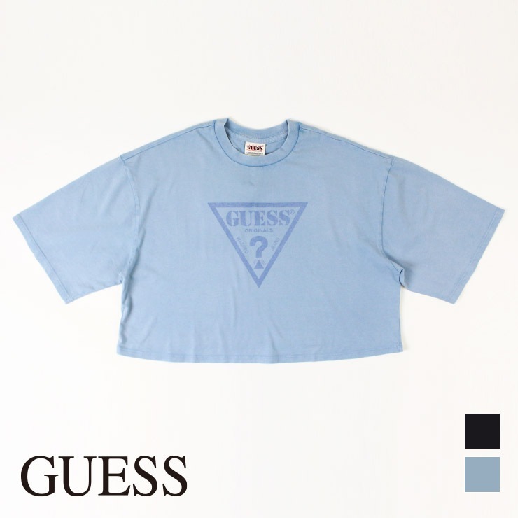 GUESS  Ⱦµ T åȥ100% ֥å ֥롼  եåȥͥ  ݡ  襬 