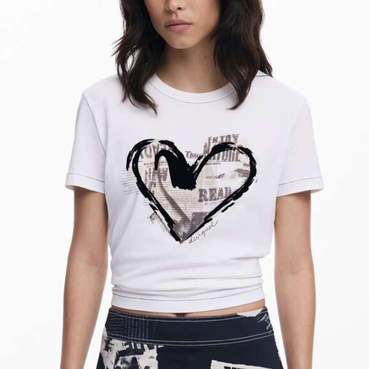 Desigual �ǥ������� T����� Ⱦµ ���롼�ͥå� ������������ �ե��åȥͥ� ���� ���ݡ��� ���� �襬 ������ �֥�å� �ۥ磻��