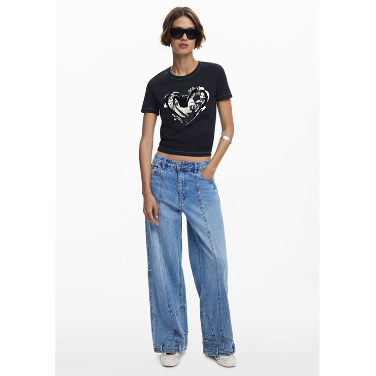 Desigual �ǥ������� T����� Ⱦµ ���롼�ͥå� ������������ �ե��åȥͥ� ���� ���ݡ��� ���� �襬 ������ �֥�å� �ۥ磻��