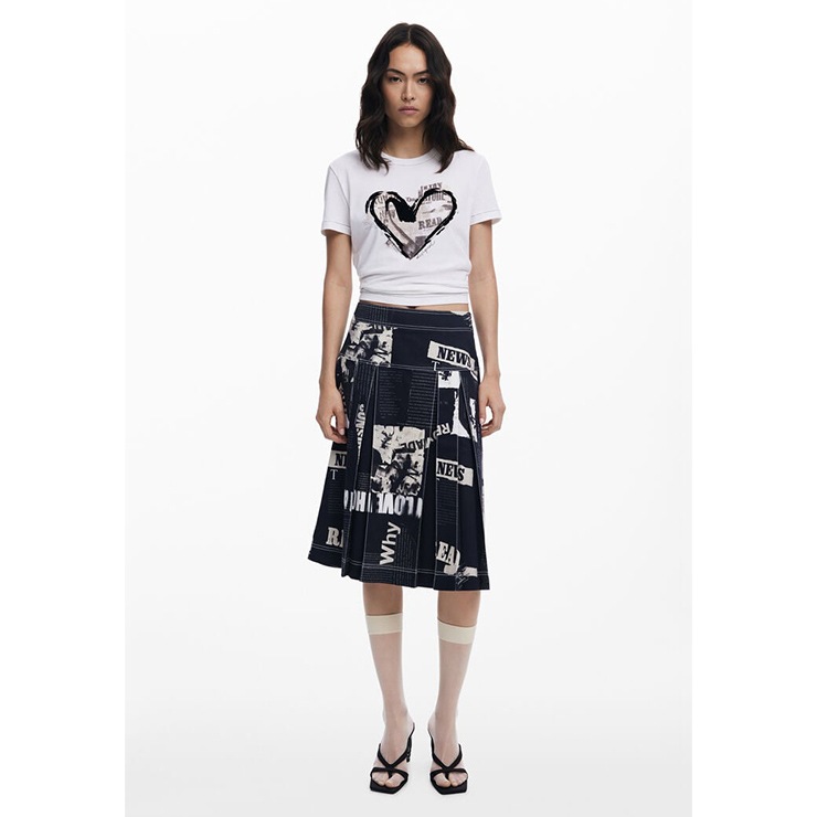 Desigual �ǥ������� T����� Ⱦµ ���롼�ͥå� ������������ �ե��åȥͥ� ���� ���ݡ��� ���� �襬 ������ �֥�å� �ۥ磻��