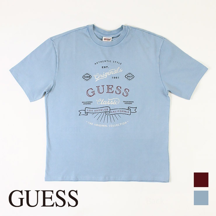 GUESS ���� Ⱦµ T����� ���åȥ�100% �֥롼 �С�����ǥ� ������������ �ե��åȥͥ� ���� ���ݡ��� ���� �襬 ������