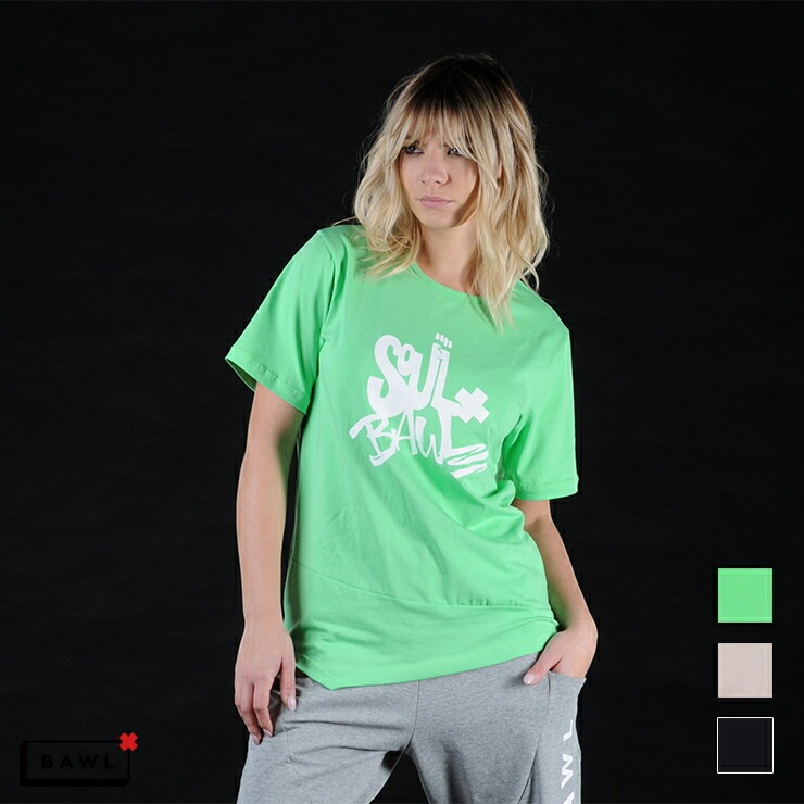 ȥå BAWL ܥ FURY ե ӥå ץ T BEIGE LIME BLACK ONE