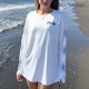ȥå ROXY  FEEL FREE RASH 󥰥꡼ å奬 WHITE APRICOT GRAY S M