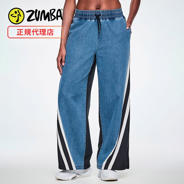 ZUMBA ズンバ 正規品 ウェア レディース パンツ デニム風 ブラック 裾