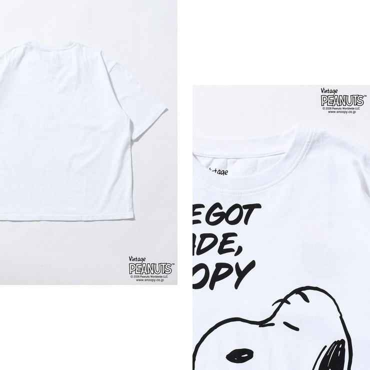 JOHNBULL ������ �����֥� T����� Ⱦµ PEANUTS SNOOPY �ԡ��ʥ� ���̡��ԡ� ��ä��� ��˥��å��� ������������ �ե��åȥͥ� ���� ���ݡ��� ���� �襬 ������ �֥�å� �ۥ磻�� JT261C01