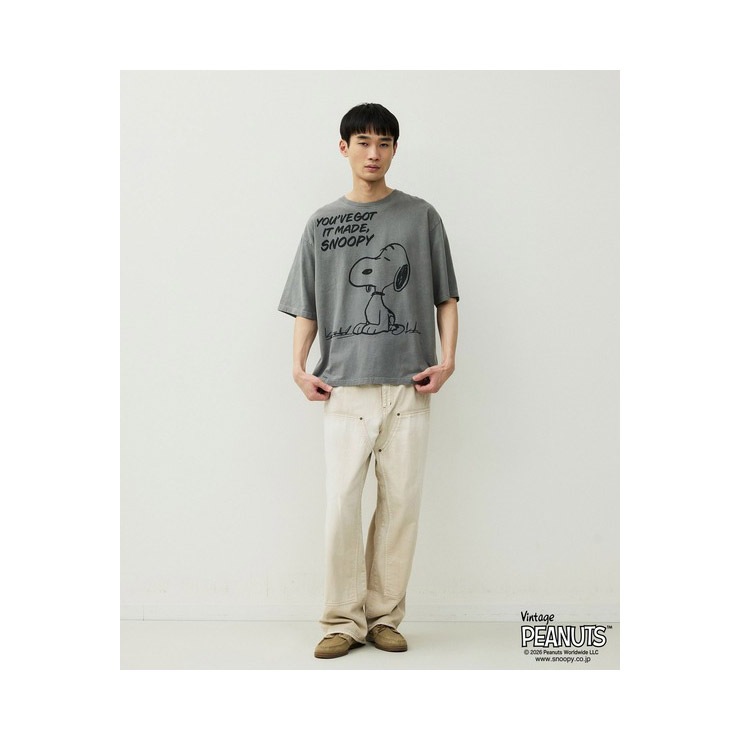 JOHNBULL ������ �����֥� T����� Ⱦµ PEANUTS SNOOPY �ԡ��ʥ� ���̡��ԡ� ��ä��� ��˥��å��� ������������ �ե��åȥͥ� ���� ���ݡ��� ���� �襬 ������ �֥�å� �ۥ磻�� JT261C01
