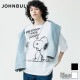 JOHNBULL ������ �����֥� T����� Ⱦµ PEANUTS SNOOPY �ԡ��ʥ� ���̡��ԡ� ��ä��� ��˥��å��� ������������ �ե��åȥͥ� ���� ���ݡ��� ���� �襬 ������ �֥�å� �ۥ磻�� JT261C01