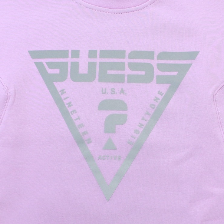 ȥå GUESS  ե쥯ȥץ åͥå 롼ͥå å CAREN SWEATSHIRT PINK S M