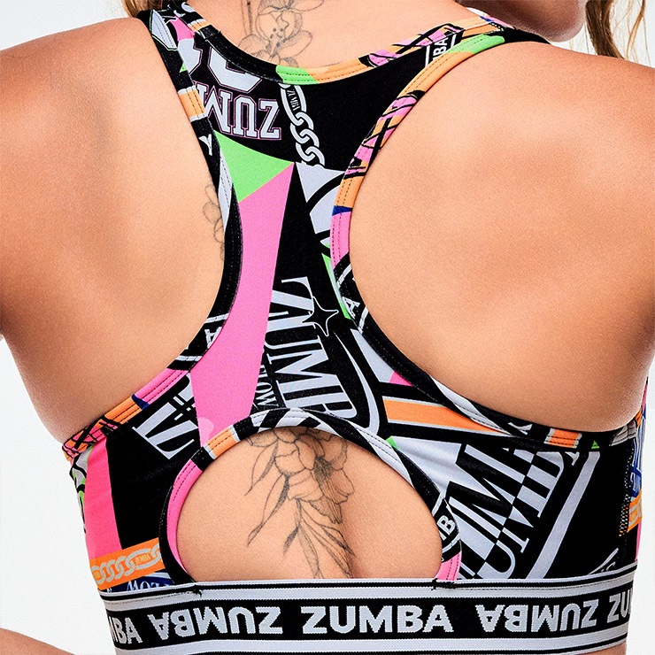ZUMBA ズンバ 正規品 ウェア レディースブラ ブラトップ 総柄 バック