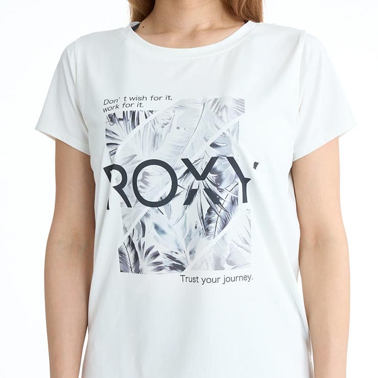 ROXY ������ �������� T����� FITNESS GLOW YOUR WAY UV ®�� �����б� ��Φξ�� ��ǥ����� ������������ �ե��åȥͥ� ���� ���ݡ��� ���� �襬 ������ �֥�å� �ۥ磻�� �ԥ� RST261520