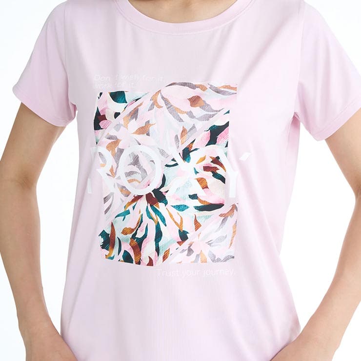 ROXY ������ �������� T����� FITNESS GLOW YOUR WAY UV ®�� �����б� ��Φξ�� ��ǥ����� ������������ �ե��åȥͥ� ���� ���ݡ��� ���� �襬 ������ �֥�å� �ۥ磻�� �ԥ� RST261520