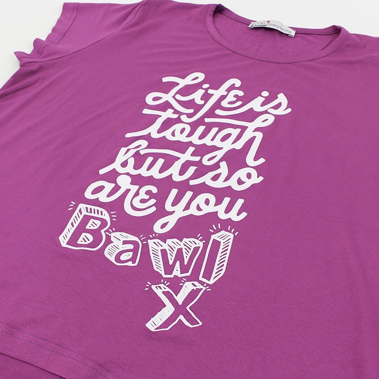 BAWL ボウル Tシャツ ロゴ プリント ブラック バイオレット