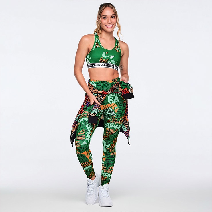 ZUMBA ズンバ 正規品 ウェア レディース レギンス 総柄 アンクル丈