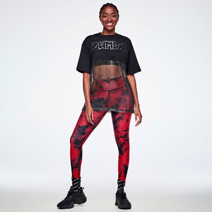 新品　正規品　ズンバ　 S スパンコール　メッシュ　Tシャツ ZUMBA ズンバ 正規品 ウェア レディース Tシャツ 半袖 トップス