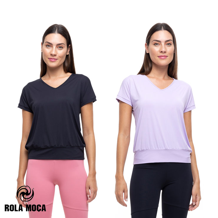 �����ȥ�å� ROLA MOCA ������⥵ V�ͥå� T����� BLACK LAVENDER M������