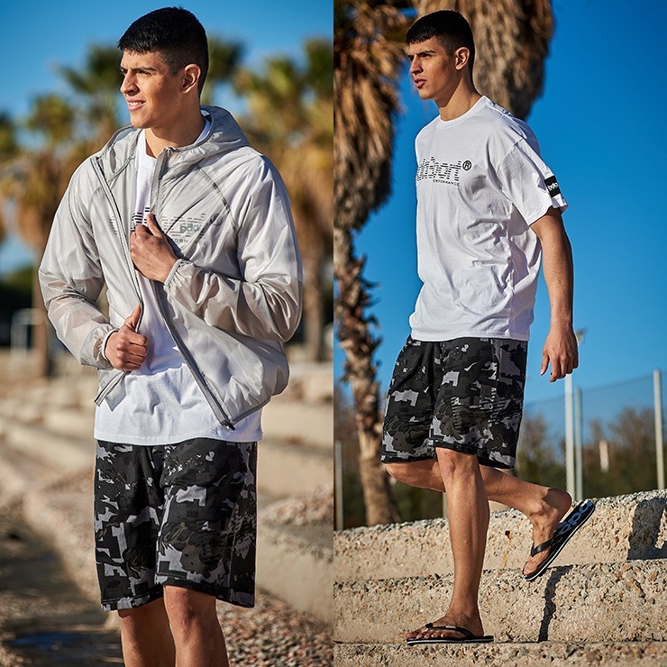 �����ȥ�å� BODY ACTION �ܥǥ���������� ��� �롼�� �ϡ��եѥ�� BLACK CAMO BLUE PINK M������ L������