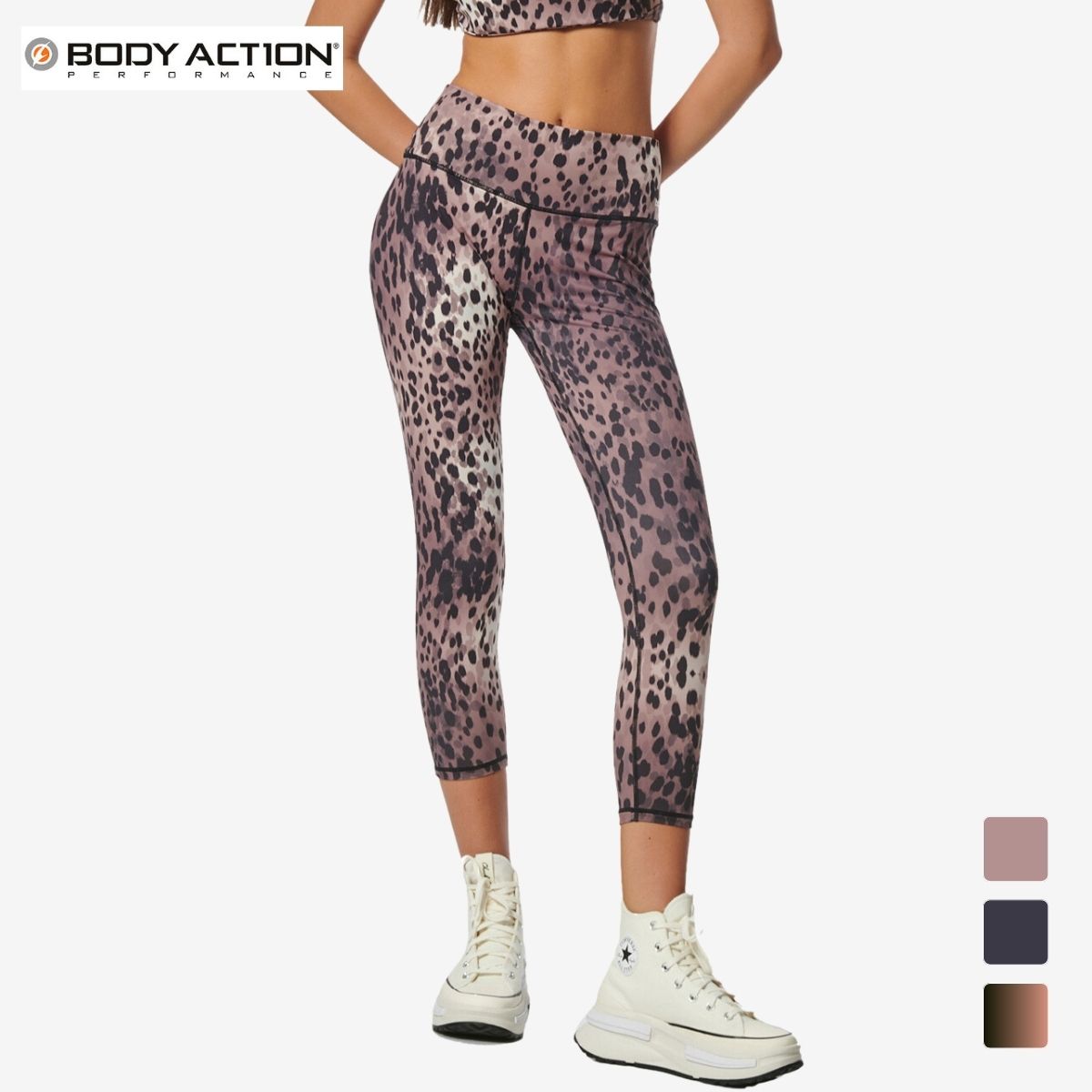 ȥå BODY ACTION ܥǥ 쥮 ѥ MULTI BROWN PRINT PURPLE PRINT S