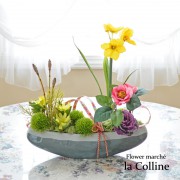 お正月飾り】A－77031 紅白牡丹の壁掛飾【アーティフィシャル