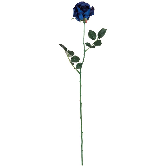 194 人気レジン作家さんのロイヤルブルー薔薇一輪と薔薇ビーズ✖︎3Aガラス ミシェルローズ ロイヤルブルー（東京堂／FM000115-033, FM115