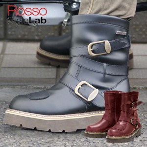ROSSO STYLELAB(ロッソスタイルラボ)防水ライディングブーツ ROB-202 レディ―ス バイク用品 女性用 シューズ 厚底 ウォータープルーフ 足つき改善