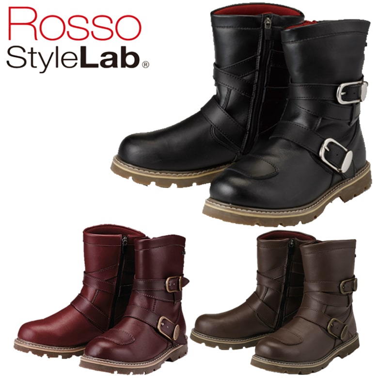 美品 ROB-201 防水ライディングブーツ Rosso StyleLab 黒 ROSSO STYLELAB(ロッソスタイルラボ)防水ライディングブーツ ROB