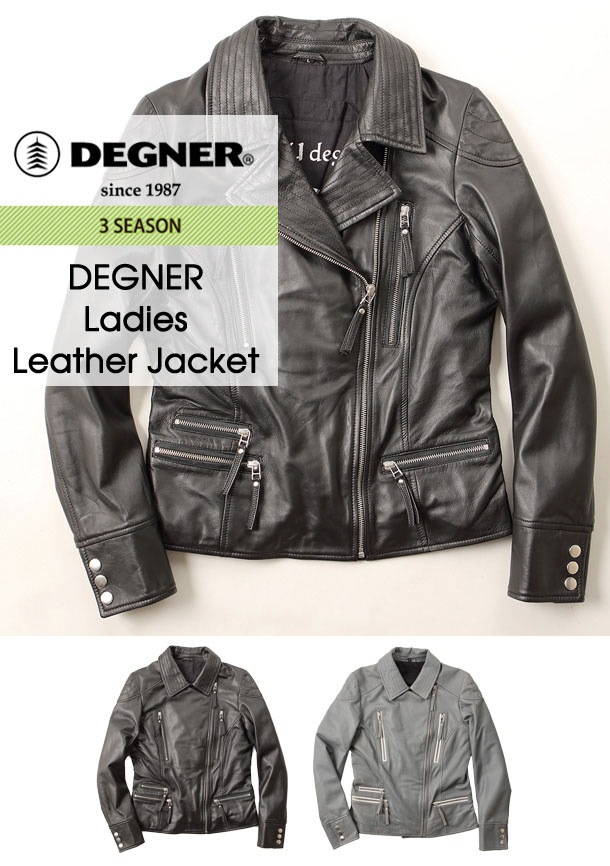 DEGNER Ladies Leather Jacket ��ǥ������쥶�����㥱�å� FR16SJ-4 �쥶�����㥱�å�/�ܳ�/��ǥ�����/�ղ�/�ڥ֥�å����֡�