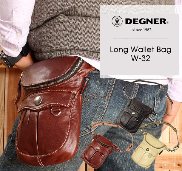 DEGNER Long Wallet Bag ���󥰥�����åȥХå� W-32 �Х����Хå�/�ܳ�/�쥶��/���ۼ�Ǽ/�ǥ��ʡ�/